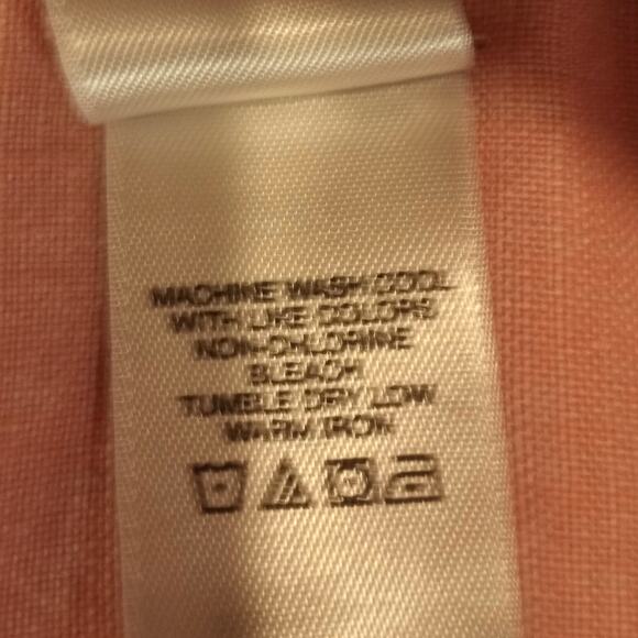 VILLAGER SPORT Peachy Pink Linen Blend Blouse. M Office Preppy Classic - Picture 7 of 8